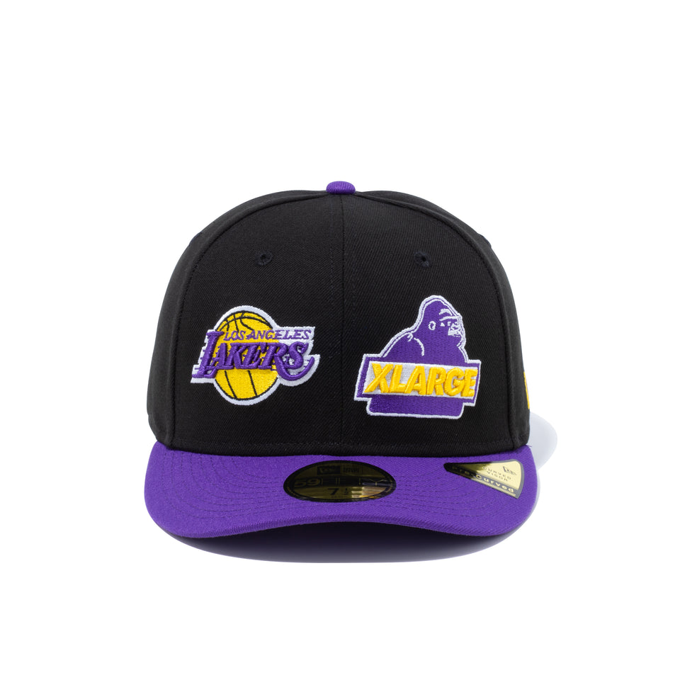 PC 59FIFTY XLARGE x NBA ロサンゼルス・レイカーズ ブラック トゥルーパープルバイザー