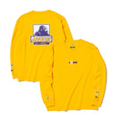 長袖 コットン Tシャツ XLARGE x NBA ロサンゼルス・レイカーズ イエロー レギュラーフィット
