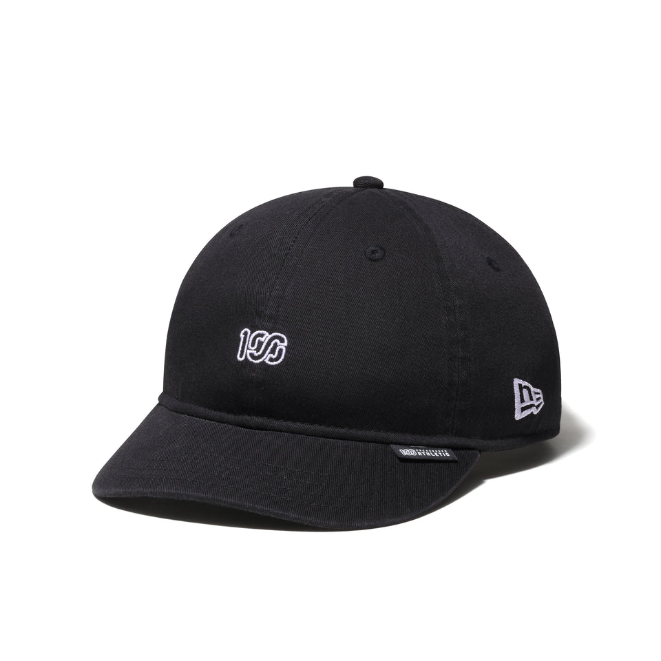 9TWENTY ショートバイザー ONEHUNDRED ATHLETIC ミニロゴ ブラック