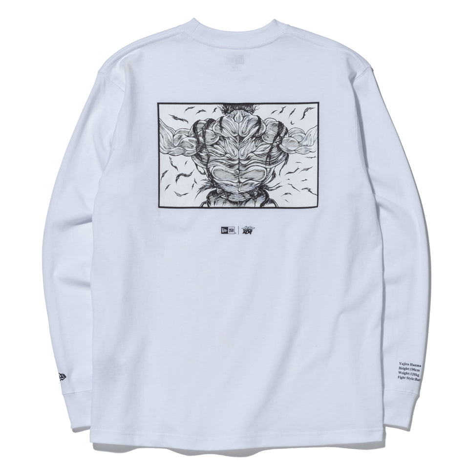 長袖 コットン Tシャツ グラップラー刃牙 鬼の貌 ホワイト レギュラーフィット