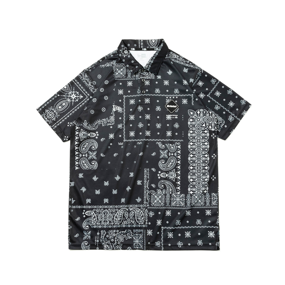 【ゴルフ】 半袖 テック ポロシャツ F.C.Real Bristol ペイズリー ブラック