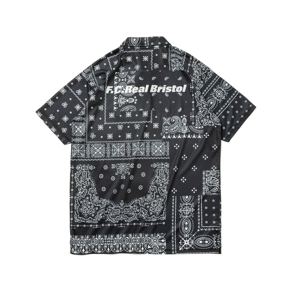 【ゴルフ】 半袖 テック ポロシャツ F.C.Real Bristol ペイズリー ブラック