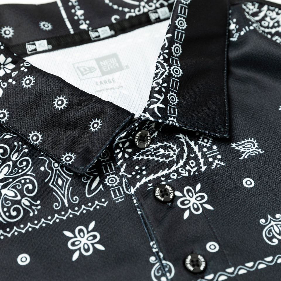 【ゴルフ】 半袖 テック ポロシャツ F.C.Real Bristol ペイズリー ブラック