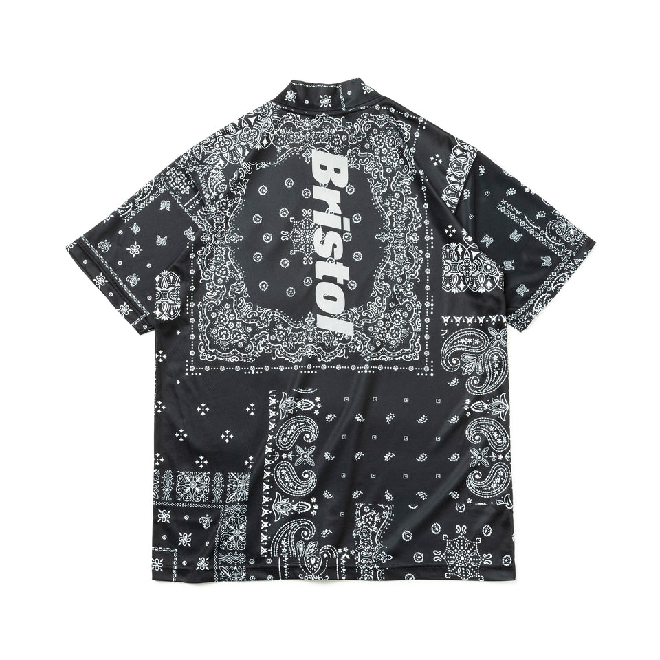 【ゴルフ】 ミドルネック 半袖 テック Tシャツ F.C.Real Bristol ペイズリー ブラック