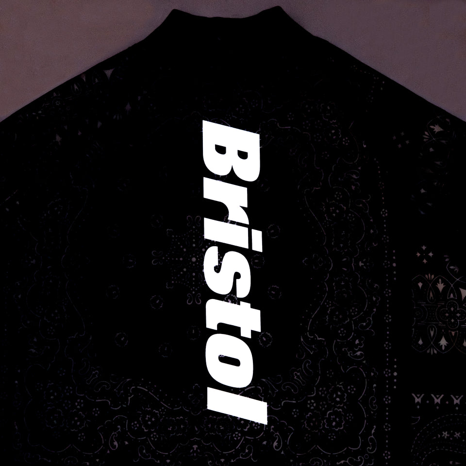 【ゴルフ】 ミドルネック 半袖 テック Tシャツ F.C.Real Bristol ペイズリー ブラック