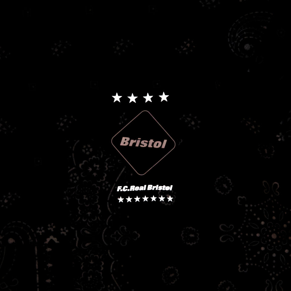 【ゴルフ】 ミドルネック 半袖 テック Tシャツ F.C.Real Bristol ペイズリー ブラック