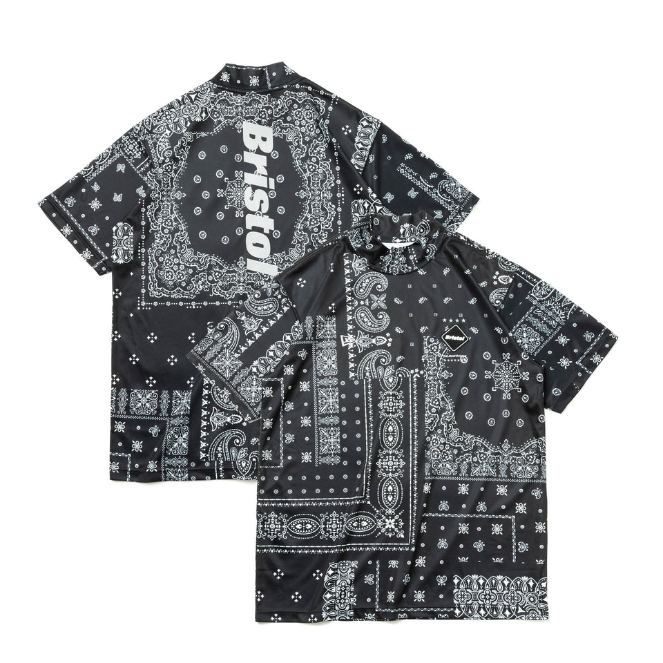 【ゴルフ】 ミドルネック 半袖 テック Tシャツ F.C.Real Bristol ペイズリー ブラック