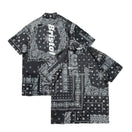 【ゴルフ】 ミドルネック 半袖 テック Tシャツ F.C.Real Bristol ペイズリー ブラック