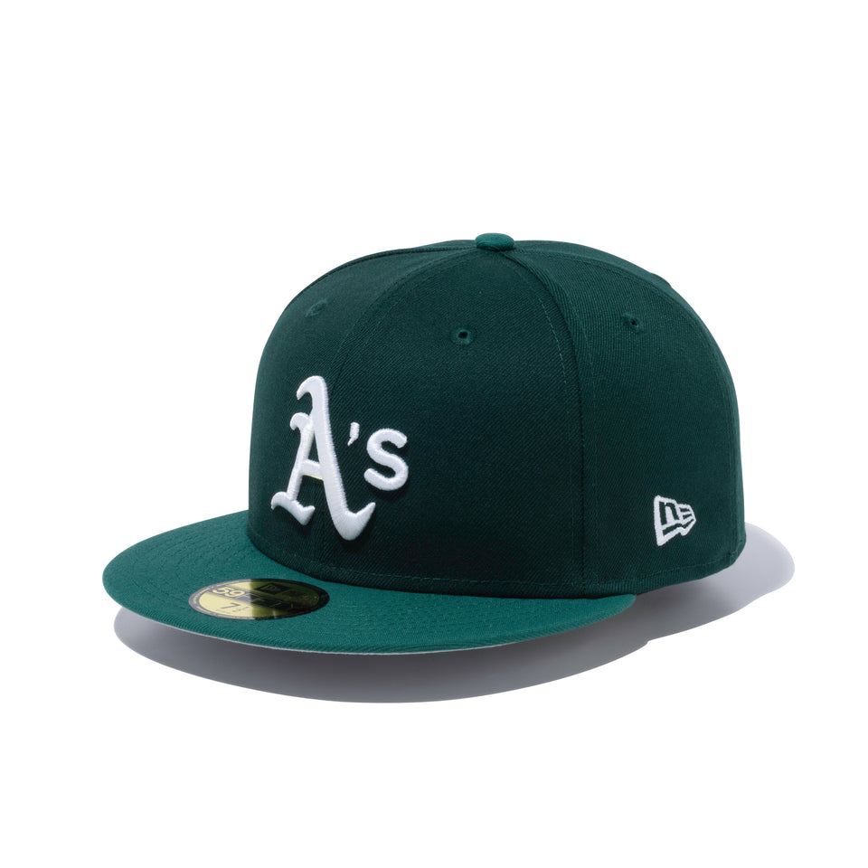 59FIFTY MLB CUSTOM オークランド・アスレチックス ダークグリーン / エメラルドグリーン グレーアンダーバイザー