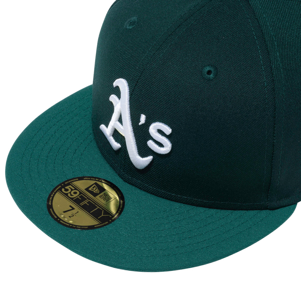 59FIFTY MLB CUSTOM オークランド・アスレチックス ダークグリーン / エメラルドグリーン グレーアンダーバイザー