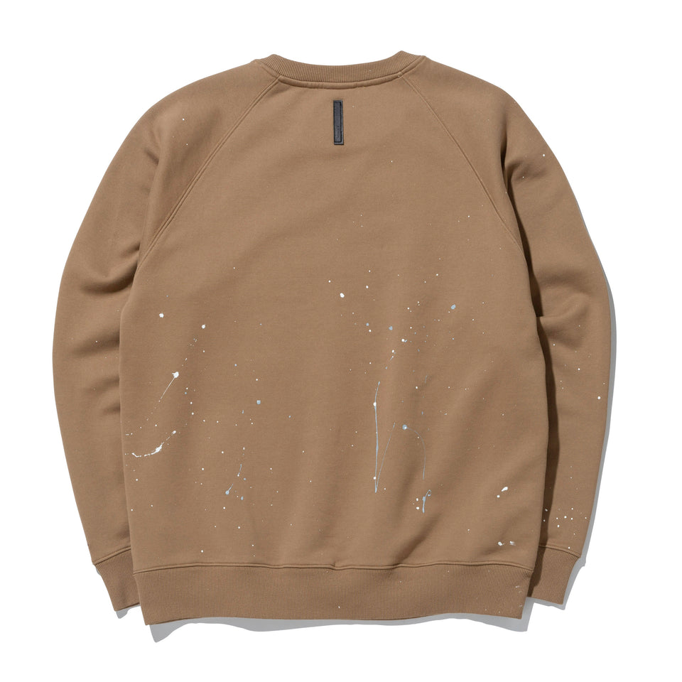 裏毛 クルーネック スウェット ハンドペイント BLACK LABEL FW22 カーキ