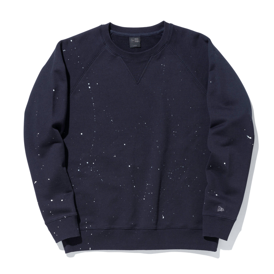 裏毛 クルーネック スウェット ハンドペイント BLACK LABEL FW22 ダークネイビー