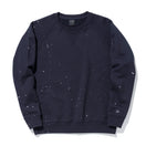 裏毛 クルーネック スウェット ハンドペイント BLACK LABEL FW22 ダークネイビー