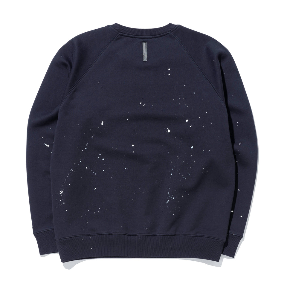 裏毛 クルーネック スウェット ハンドペイント BLACK LABEL FW22 ダークネイビー