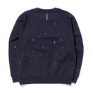 裏毛 クルーネック スウェット ハンドペイント BLACK LABEL FW22 ダークネイビー