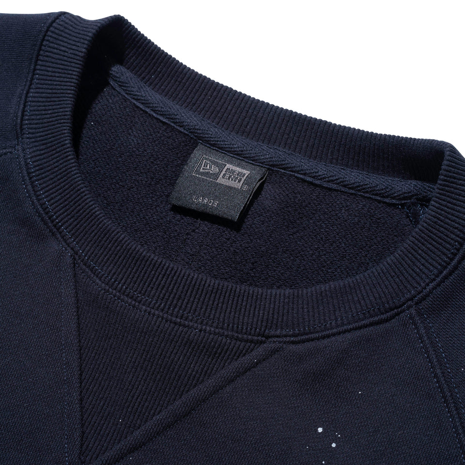 裏毛 クルーネック スウェット ハンドペイント BLACK LABEL FW22 ダークネイビー