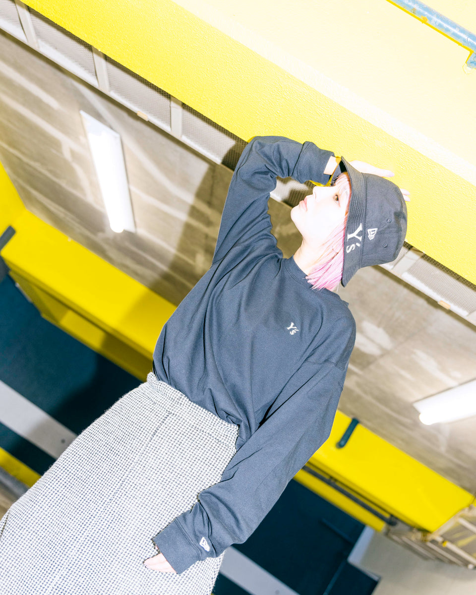 長袖 コットン Tシャツ  Y's FW22 ブラック レギュラーフィット