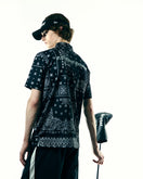 【ゴルフ】 半袖 テック ポロシャツ F.C.Real Bristol ペイズリー ブラック