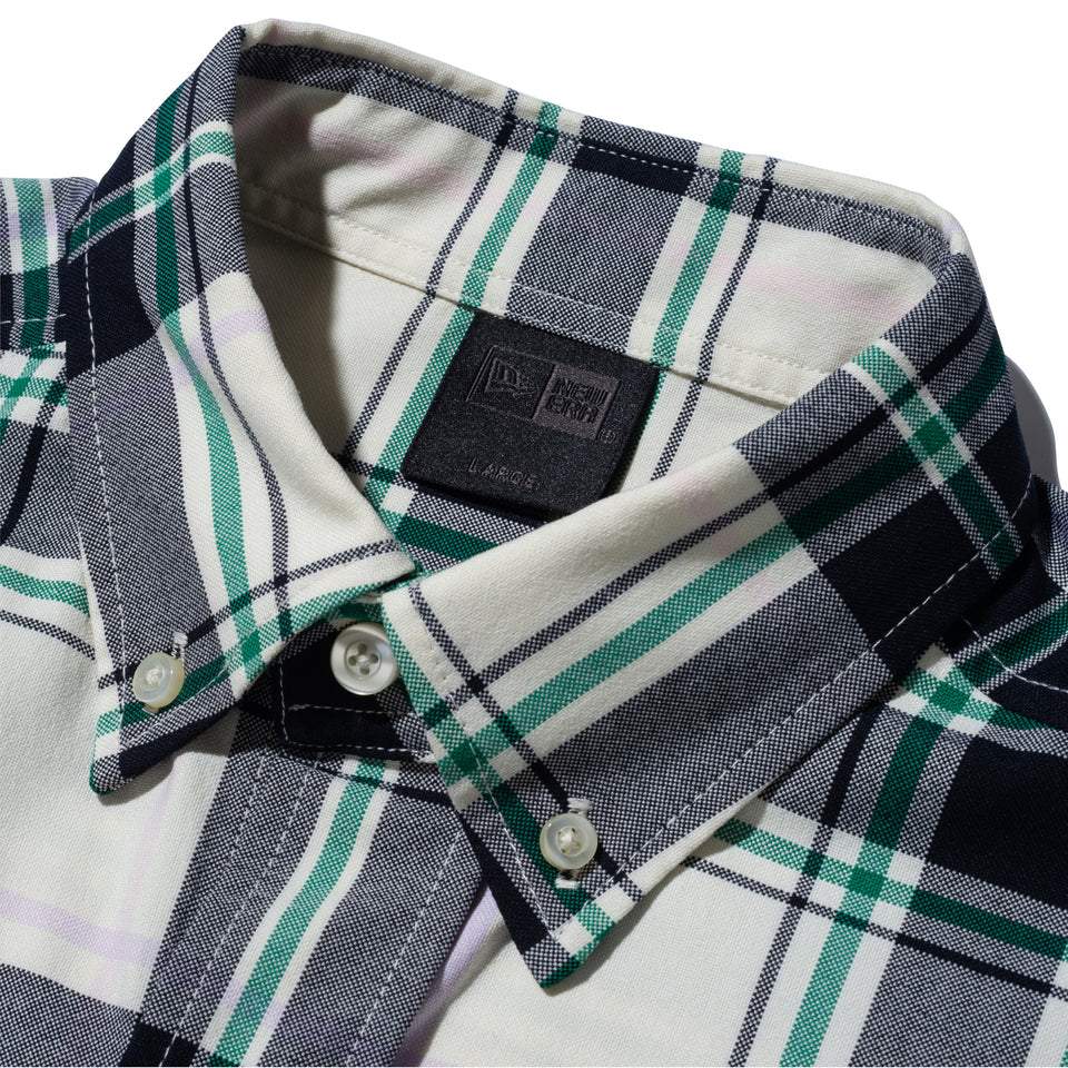 長袖 マドラスチェック ボタンダウンシャツ BLACK LABEL SS23 グリーン