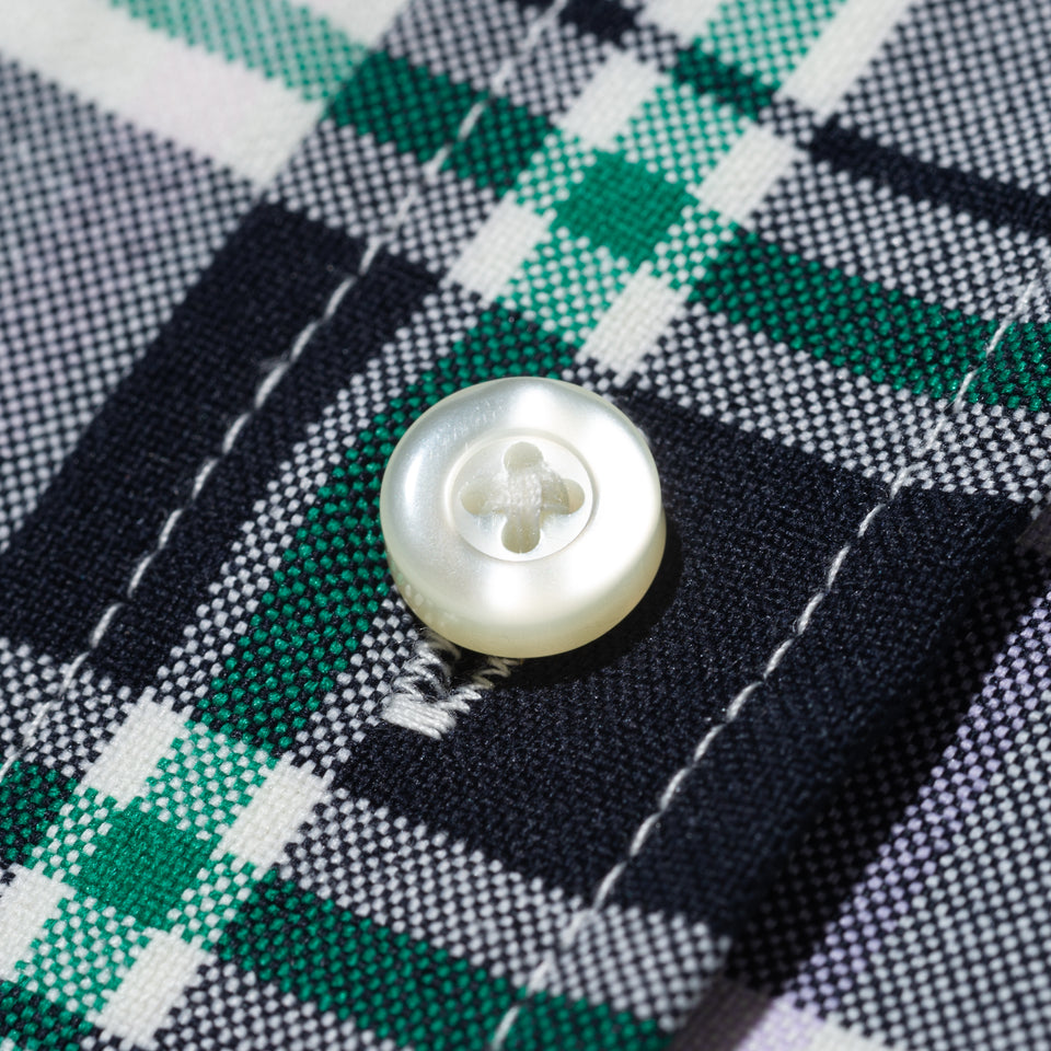 長袖 マドラスチェック ボタンダウンシャツ BLACK LABEL SS23 グリーン