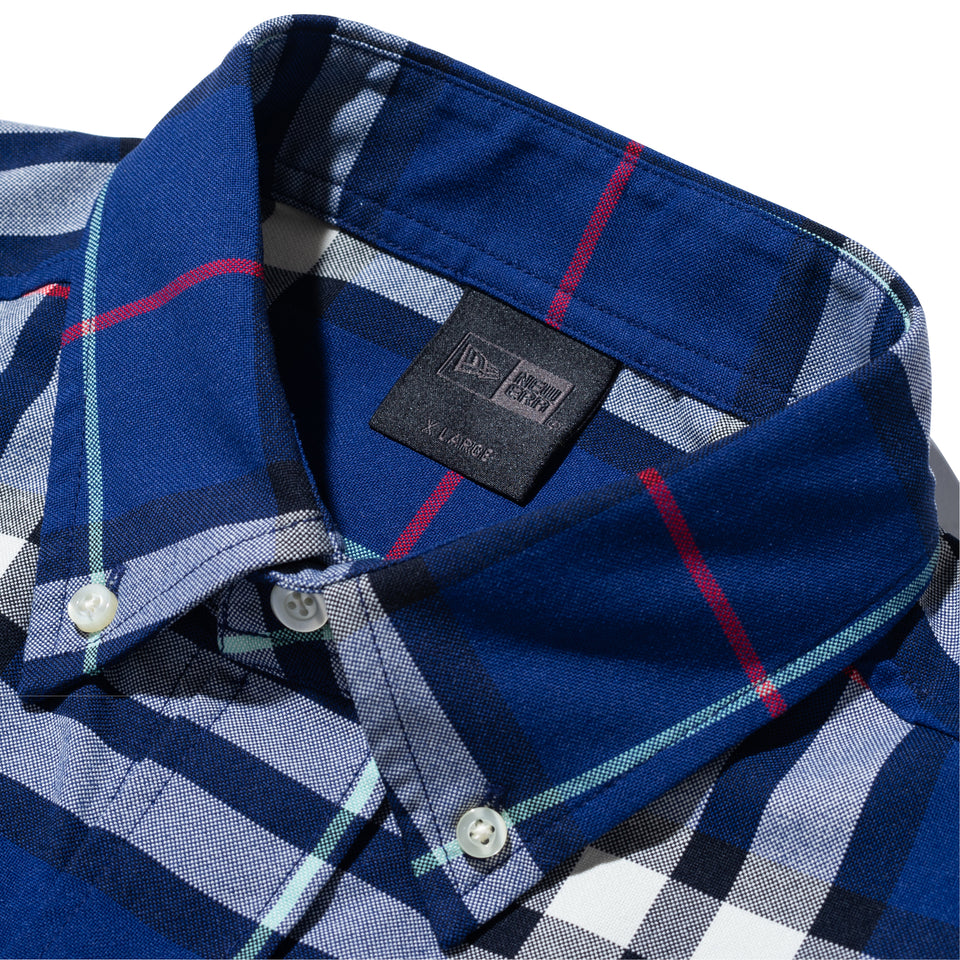 長袖 マドラスチェック ボタンダウンシャツ BLACK LABEL SS23 ネイビー