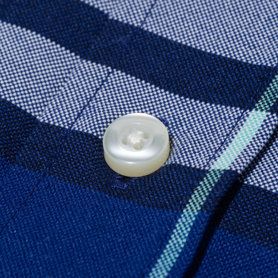 長袖 マドラスチェック ボタンダウンシャツ BLACK LABEL SS23 ネイビー