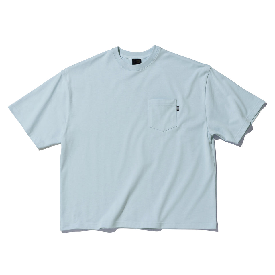 半袖 ポケット ヘビーウェイト コットンTシャツ NEW ERA BLACK LABEL ライトブルー ビッグシルエット
