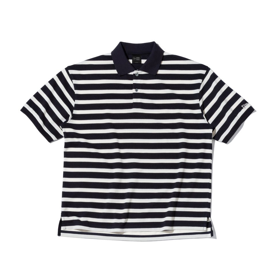 半袖 オーバーサイズド ポロシャツ BLACK LABEL SS23 ボーダー ネイビー