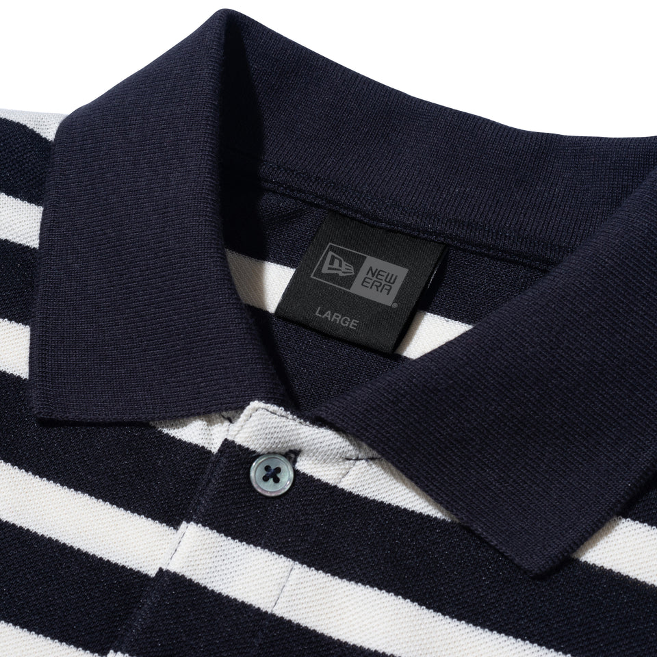 半袖 オーバーサイズド ポロシャツ BLACK LABEL SS23 ボーダー ネイビー