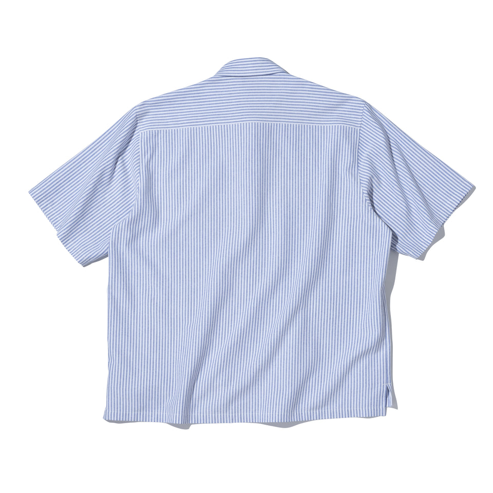 半袖 マルチポケット オックスフォードシャツ BLACK LABEL SS23 ストライプ ネイビー