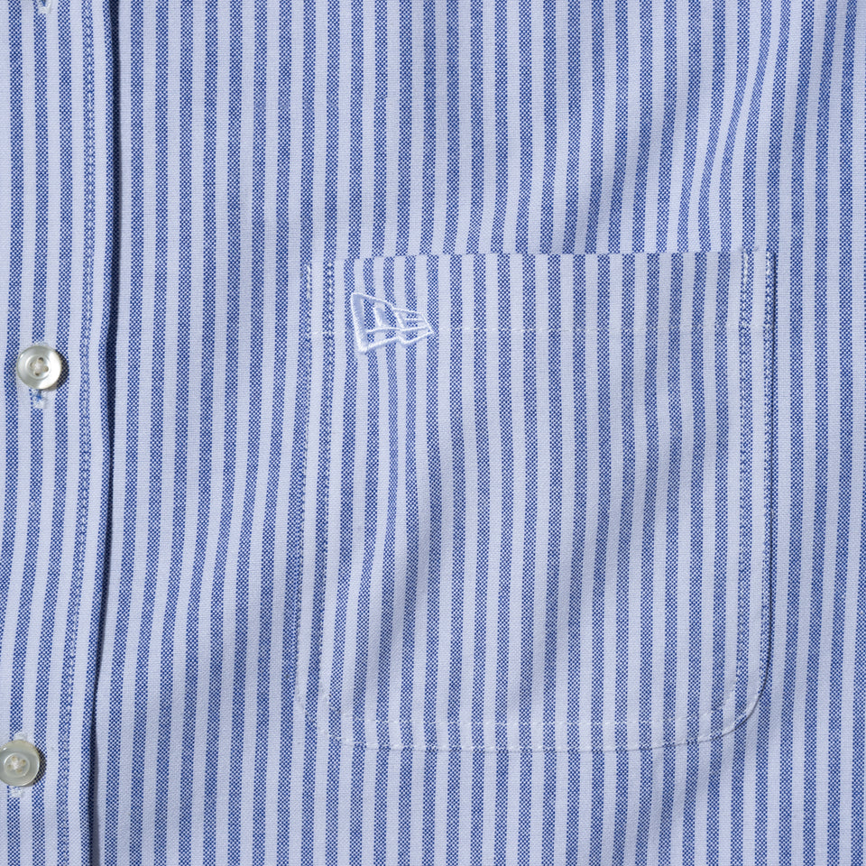 半袖 マルチポケット オックスフォードシャツ BLACK LABEL SS23 ストライプ ネイビー