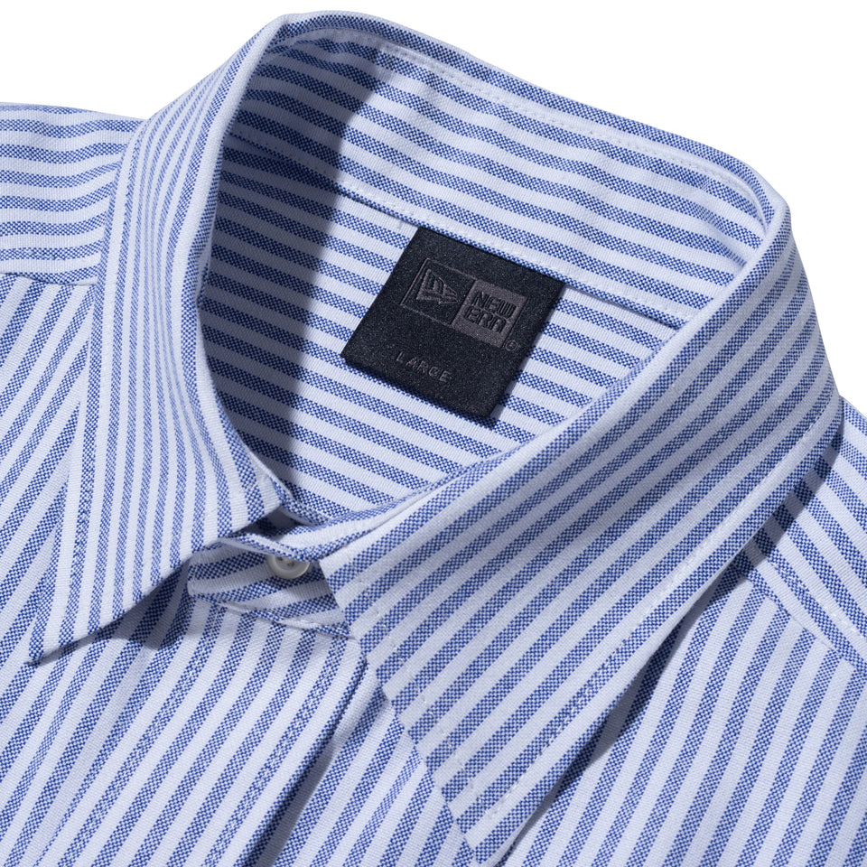 半袖 マルチポケット オックスフォードシャツ BLACK LABEL SS23 ストライプ ネイビー