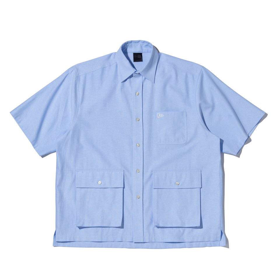 半袖 マルチポケット オックスフォードシャツ BLACK LABEL SS23 サックス