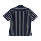 半袖 オープンカラー シャツ BLACK LABEL SS23 ストライプ ネイビー