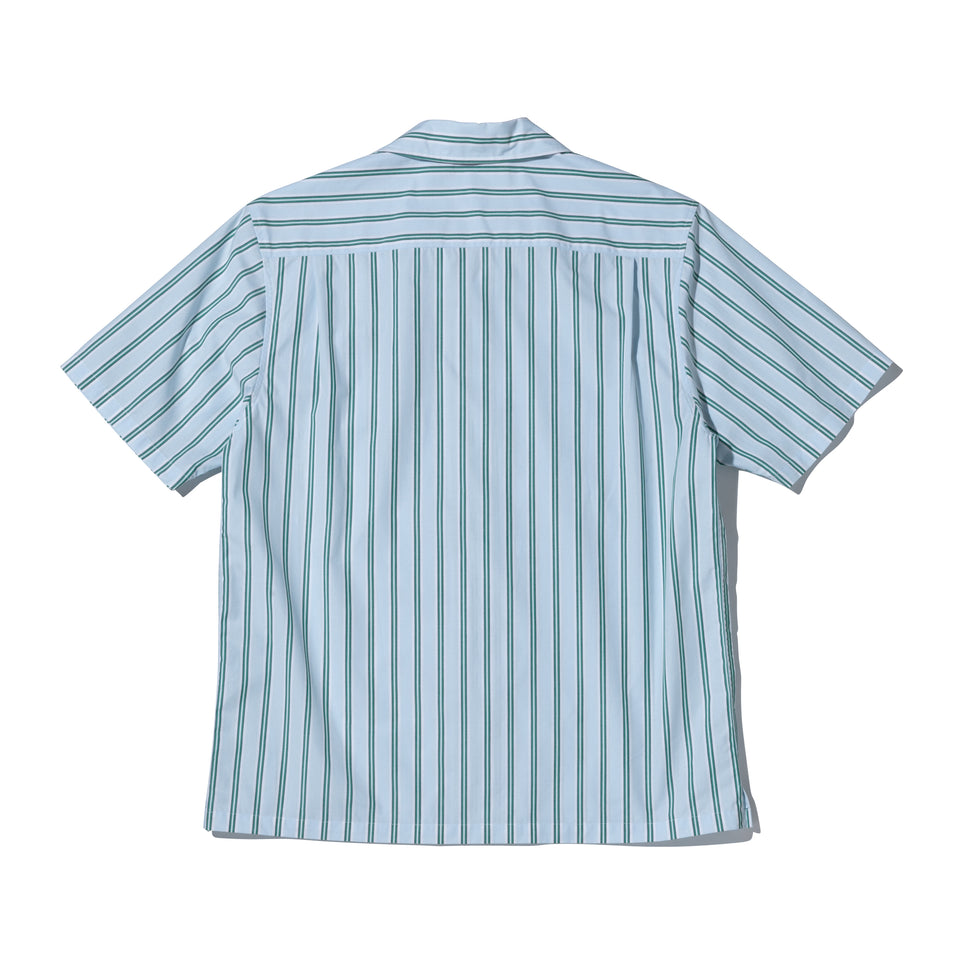 半袖 オープンカラー シャツ BLACK LABEL SS23 ストライプ グリーン