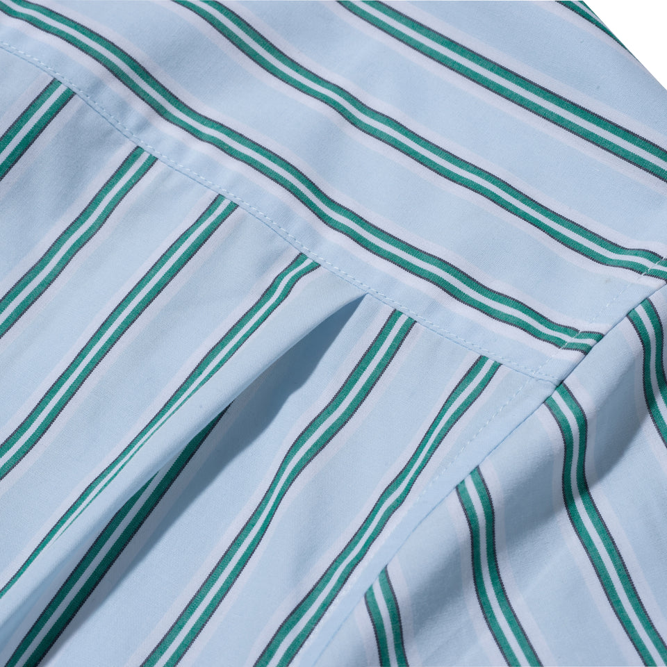 半袖 オープンカラー シャツ BLACK LABEL SS23 ストライプ グリーン