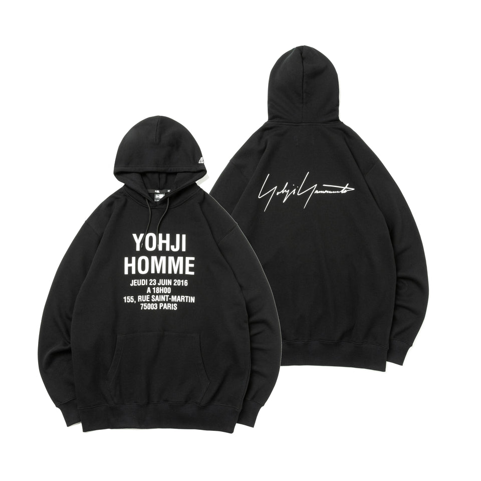 裏毛 コットン スウェット プルオーバーフーディ Yohji Yamamoto SS23 アドレスロゴ ブラック