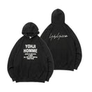 裏毛 コットン スウェット プルオーバーフーディ Yohji Yamamoto SS23 アドレスロゴ ブラック