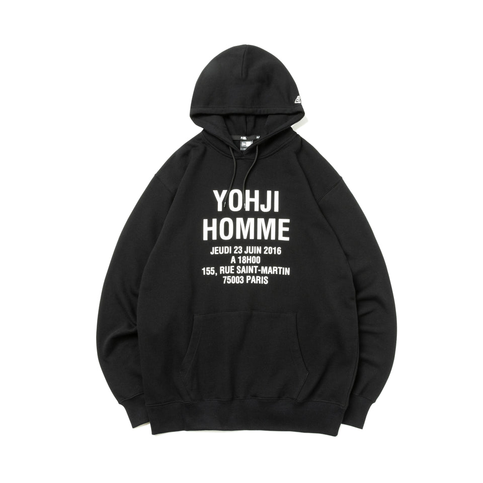 裏毛 コットン スウェット プルオーバーフーディ Yohji Yamamoto SS23 アドレスロゴ ブラック
