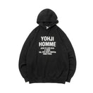 裏毛 コットン スウェット プルオーバーフーディ Yohji Yamamoto SS23 アドレスロゴ ブラック
