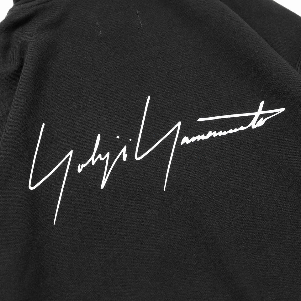 裏毛 コットン スウェット プルオーバーフーディ Yohji Yamamoto SS23 アドレスロゴ ブラック