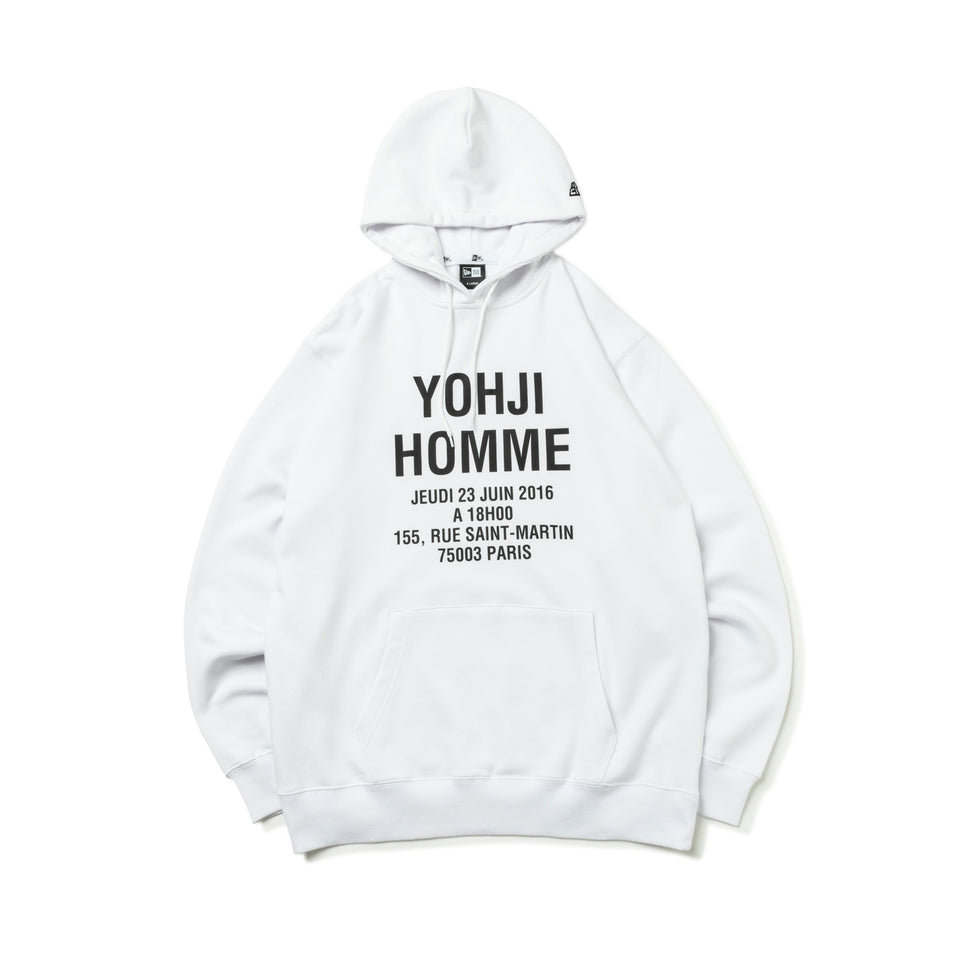 裏毛 コットン スウェット プルオーバーフーディ Yohji Yamamoto SS23 アドレスロゴ ホワイト