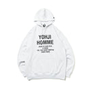 裏毛 コットン スウェット プルオーバーフーディ Yohji Yamamoto SS23 アドレスロゴ ホワイト