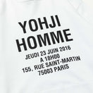 裏毛 コットン スウェット プルオーバーフーディ Yohji Yamamoto SS23 アドレスロゴ ホワイト