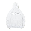 裏毛 コットン スウェット プルオーバーフーディ Yohji Yamamoto SS23 アドレスロゴ ホワイト