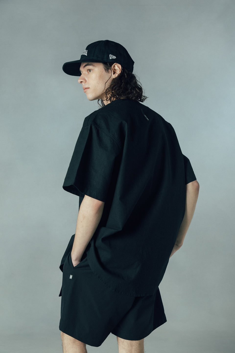 半袖 ベースボールシャツ NEW ERA BLACK LABEL ブラック