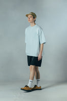 半袖 ポケット ヘビーウェイト コットンTシャツ NEW ERA BLACK LABEL ライトブルー ビッグシルエット