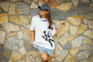 半袖 コットン Tシャツ AYA ホワイト × ブラック リラックスフィット